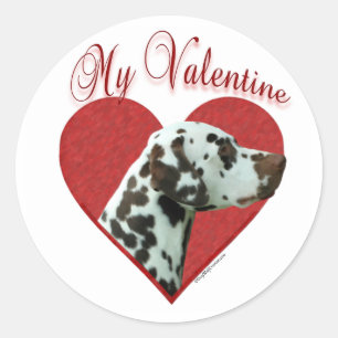 My Liver Dalmatian Valentine Classic Round Sticker