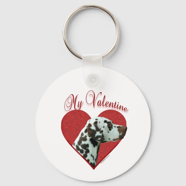 My Liver Dalmatian Valentine Key Ring (Front)