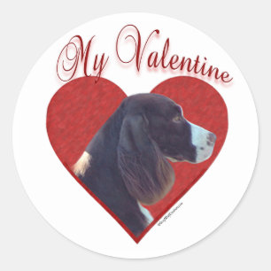My Liver English Springer Spaniel Valentine Classic Round Sticker