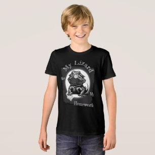 "My Lizard Ate My Homework" Funny Black Tri-Blend Shirt