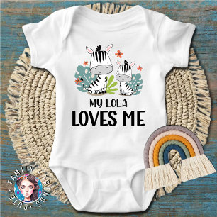 My Lola Loves Me Zebra Baby Bodysuit