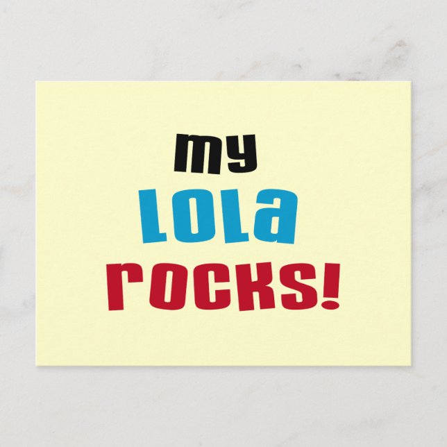 My Lola Rocks T-shirts and Gifts Postcard (Front)