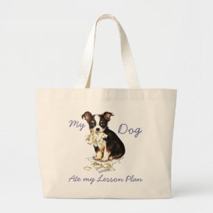 My Long Coat Chihuahua Ate My Lesson Plan Large Tote Bag