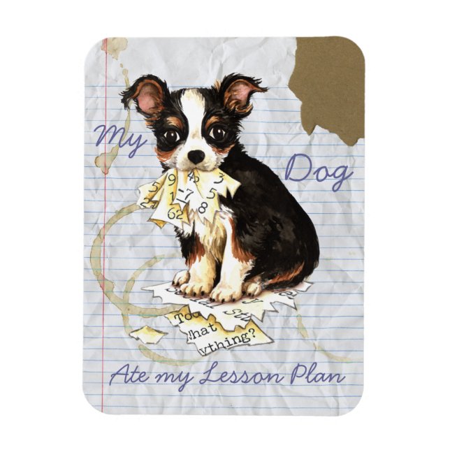 My Long Coat Chihuahua Ate My Lesson Plan Magnet (Vertical)