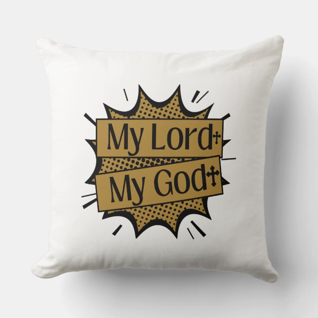 My Lord My God Biblical Cross Cushion (Front)
