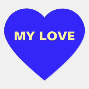 My Love Dark Blue Heart Sticker