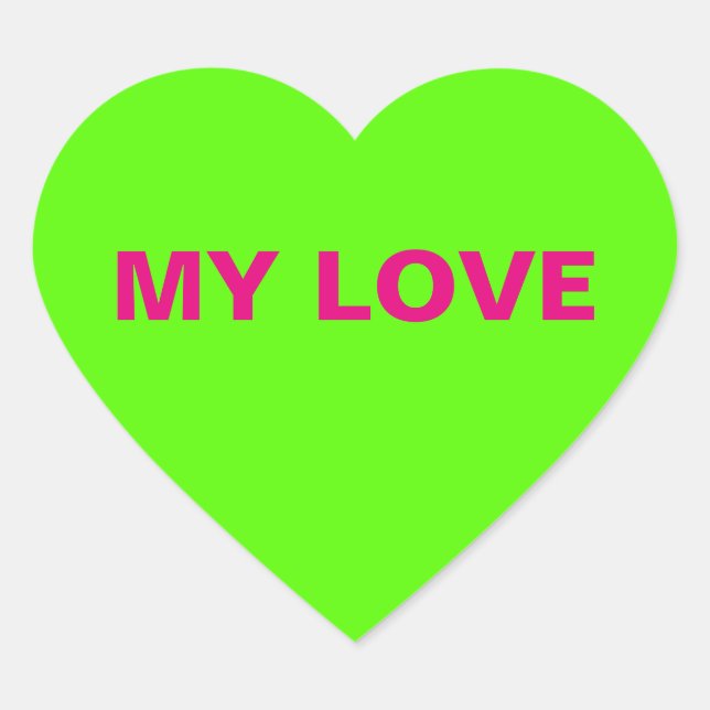 My Love Green Heart Sticker (Front)