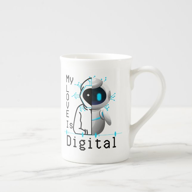 My Love is Digital.w Bone China Mug (Right)