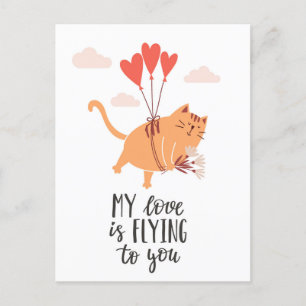 My love is flying to you  postcard