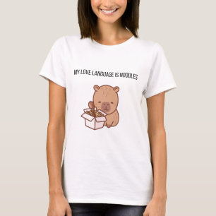 My Love Language Is Noodles   Kawaii Capybara Grap T-Shirt