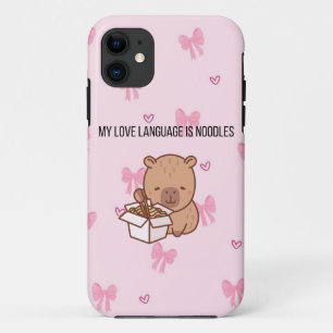 My Love Language Is Noodles   Kawaii Capybara iPho iPhone 11 Case