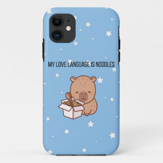 My Love Language Is Noodles | Kawaii Capybara iPho iPhone 11 Case