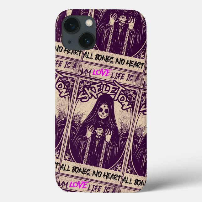 My Love Life is a Skeleton All Bones No Heart Case-Mate iPhone Case (Back)