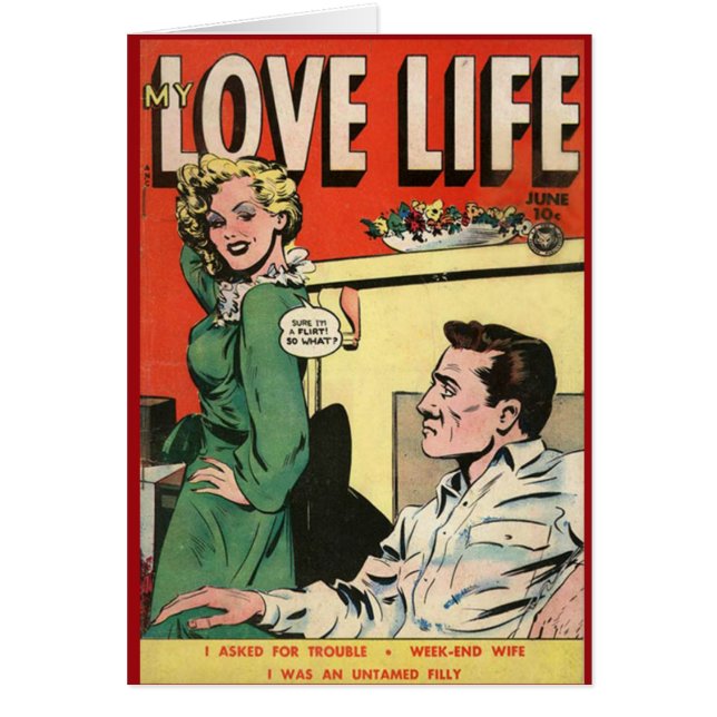 "My Love Life" Vintage Comic Cover Card (Front)