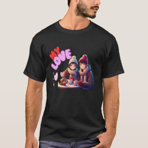 My love lover couple sweetheart husband wife drink T-Shirt