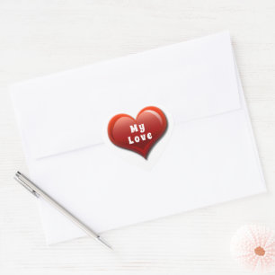 My Love Modern Red Heart Sticker