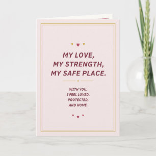 My Love, My Strength, My Safe Place - For Husband Holiday Card