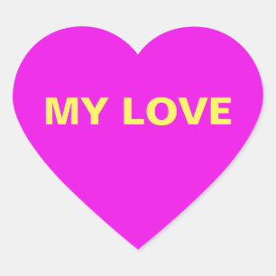 My Love Pink  Heart Sticker