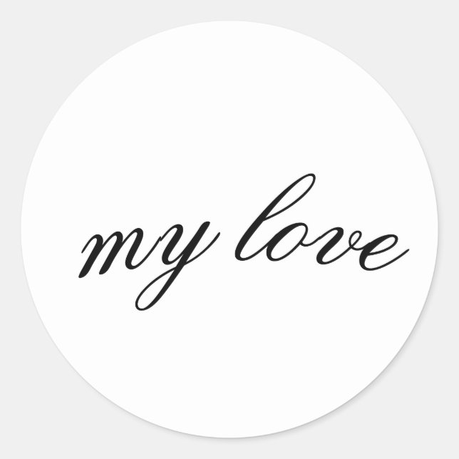 My Love Script Sticker - Elegant Calligraphy Desig (Front)