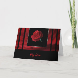 My Love Traditional Red Rose Valentine Holiday Card