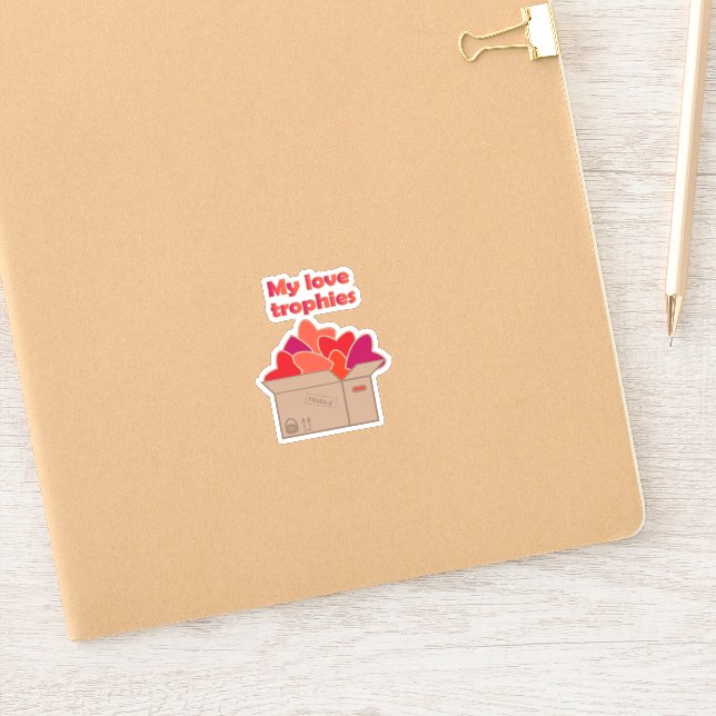 My love trophies in box full of Valentines hearts (Notebook)