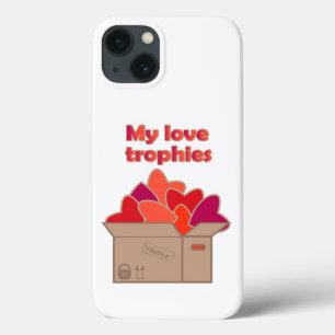 My love trophies in box full of Valentines hearts iPhone 13 Case