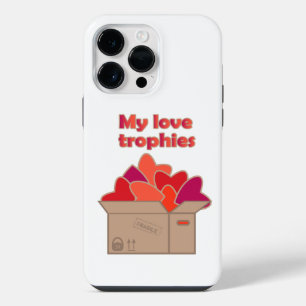 My love trophies in box full of Valentines hearts iPhone 14 Pro Max Case