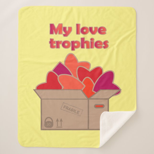 My love trophies in box full of Valentines hearts Sherpa Blanket (Front)