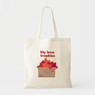 My love trophies in box full of Valentines hearts Tote Bag