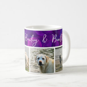 My Loves Purple Banner Names 4 Photos Pet Coffee Mug