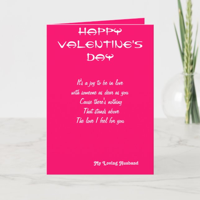My loving husband Valentines day greetings Holiday Card (Front)