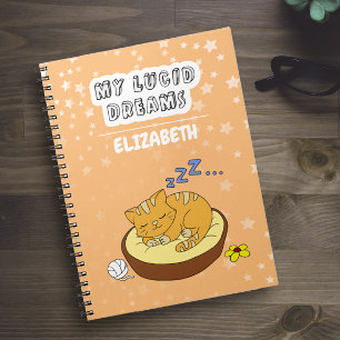 My Lucid Dreams Doodles Sleeping Cat Notebook