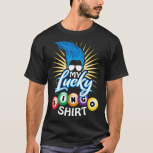 My Lucky Bingo Blue Troll Hair Gambling Bingo Play T-Shirt
