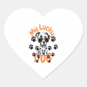 My Lucky Dog Heart Sticker