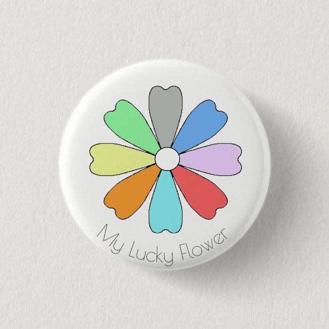 My lucky flower Button Pin (Front)