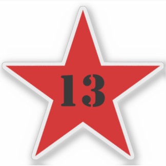 My Lucky Number Star - Number 13 (red)