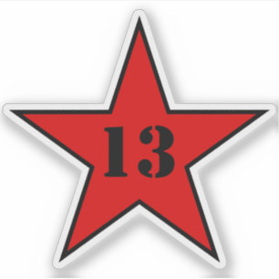 My Lucky Number Star - Number 13 - v2 (red)