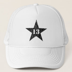 My Lucky Number Star - Number 13 - (vintage black) Trucker Hat