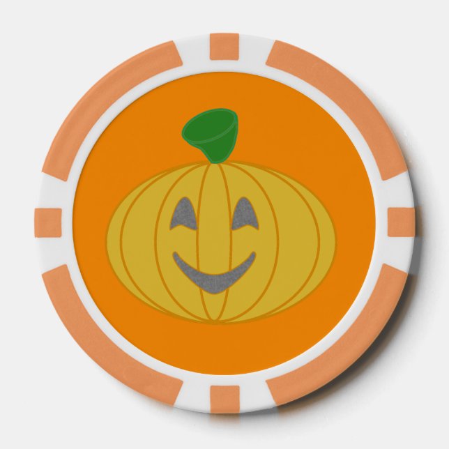 My Lucky Orange Pumpkin  Poker Chips (Front)