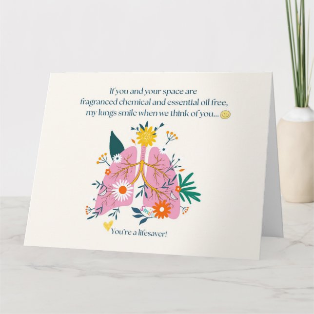 My Lungs Smile When We Think of You Thank You Card (Front)