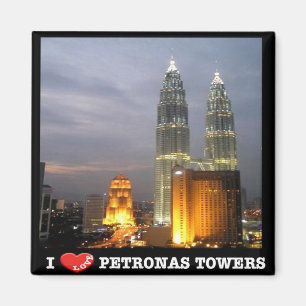 MY - Malaysia - Kuala Lumpur-I Love Petronas Tower Magnet