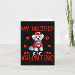 My Maltese Is My Valentine Hearts Costume Single O Card