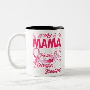My Mama Pink Ribbon Warrior Breast Cancer Two-Tone Coffee Mug