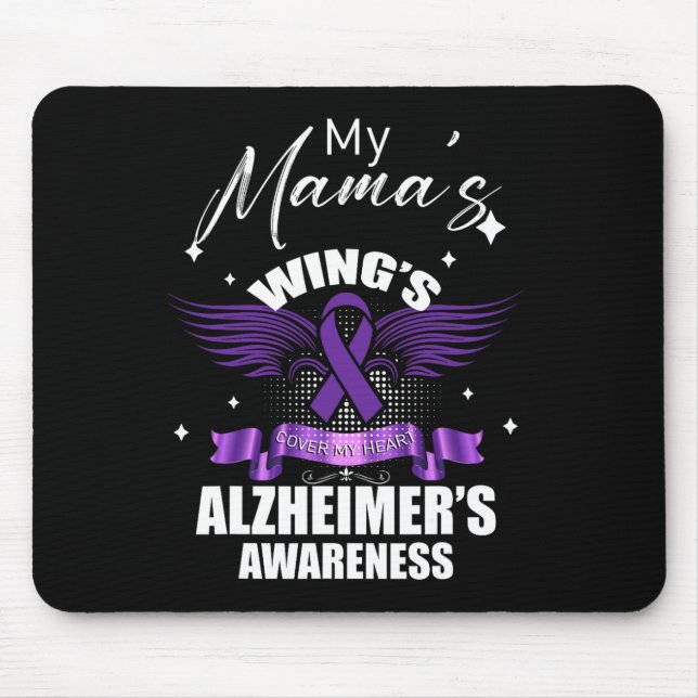 My Mama Wings Cover My Heart Angel Heaven Heimerhe Mouse Mat (Front)