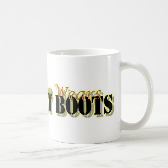 My man wears combat boots coffee mug (Right)