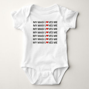 MY MASI LOVES ME RED HEART BABY BODYSUIT