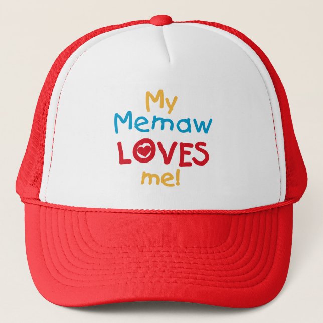 My Memaw Loves Me T-shirts and Gifts Trucker Hat (Front)