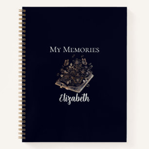 My memories elegant gift blue and gold colour notebook