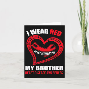 My Memory Of My Brother Heart Disease Awareness Card
