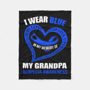 My Memory Of My Grandpa Alopecia Awareness Fleece Blanket